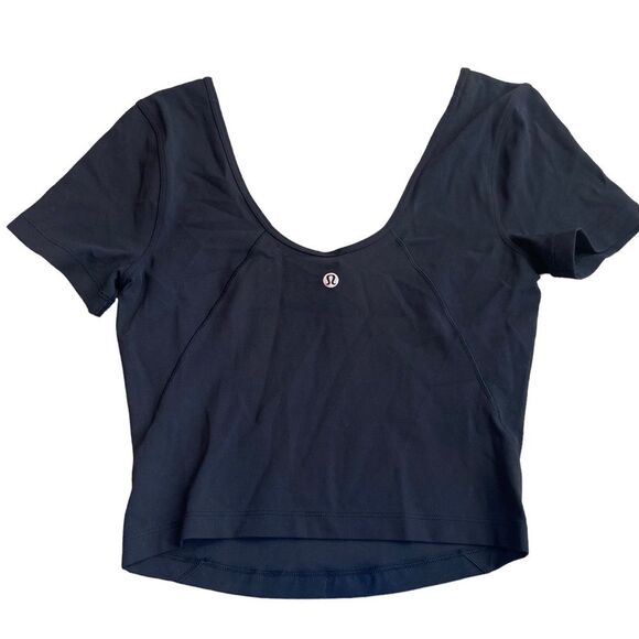 Lululemon Women’s Size 6 Align Tee Black Fitted Crop New - Picture 6 of 8